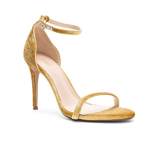 Revolve RAYE Heels Gold Velvet Blake Heels Size 9 - Picture 1 of 16